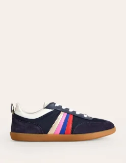 Nachtwäsche & Schlafanzüge | Flache Schuhe | Boden Erin Retro-Tennisschuhe- Marineblau/Regenbogen