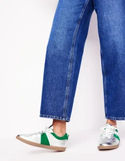 Flache Schuhe | Nachtwäsche & Schlafanzüge | Boden Erin Retro-Tennisschuhe- Silber