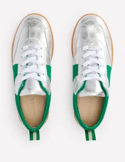 Flache Schuhe | Nachtwäsche & Schlafanzüge | Boden Erin Retro-Tennisschuhe- Silber