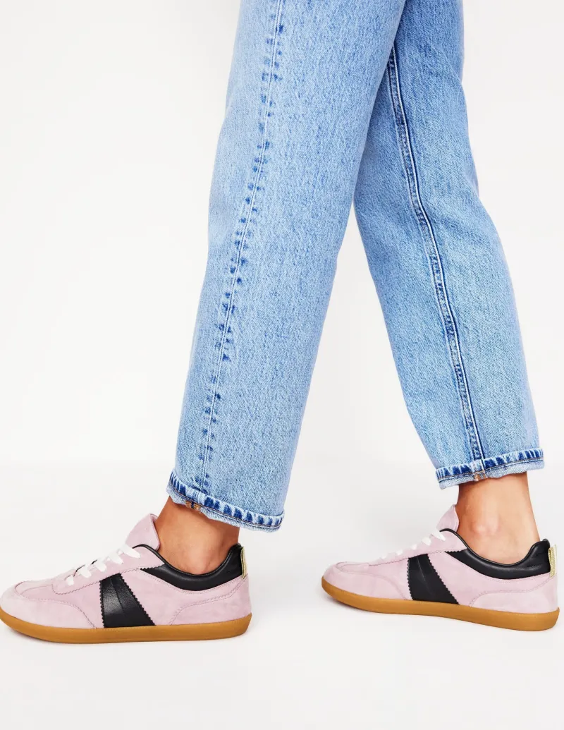 Nachtwäsche & Schlafanzüge | Flache Schuhe | Boden Erin Retro-Tennisschuhe- Vintage-Mauve/Marineblau