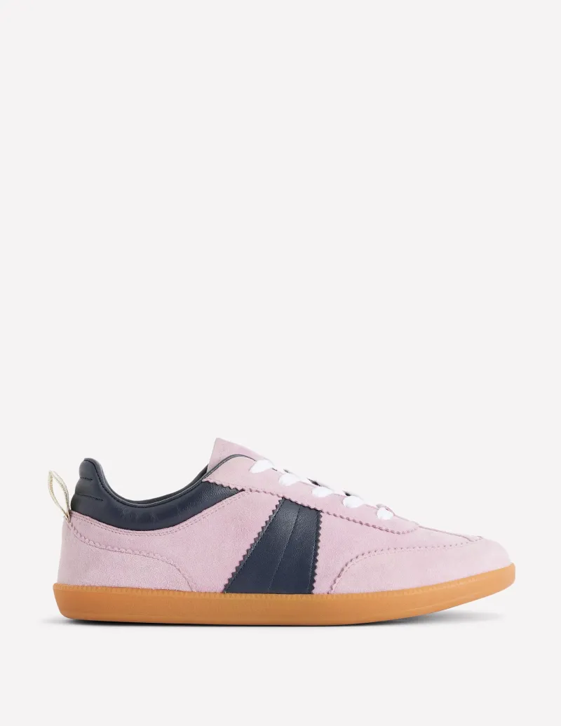 Nachtwäsche & Schlafanzüge | Flache Schuhe | Boden Erin Retro-Tennisschuhe- Vintage-Mauve/Marineblau