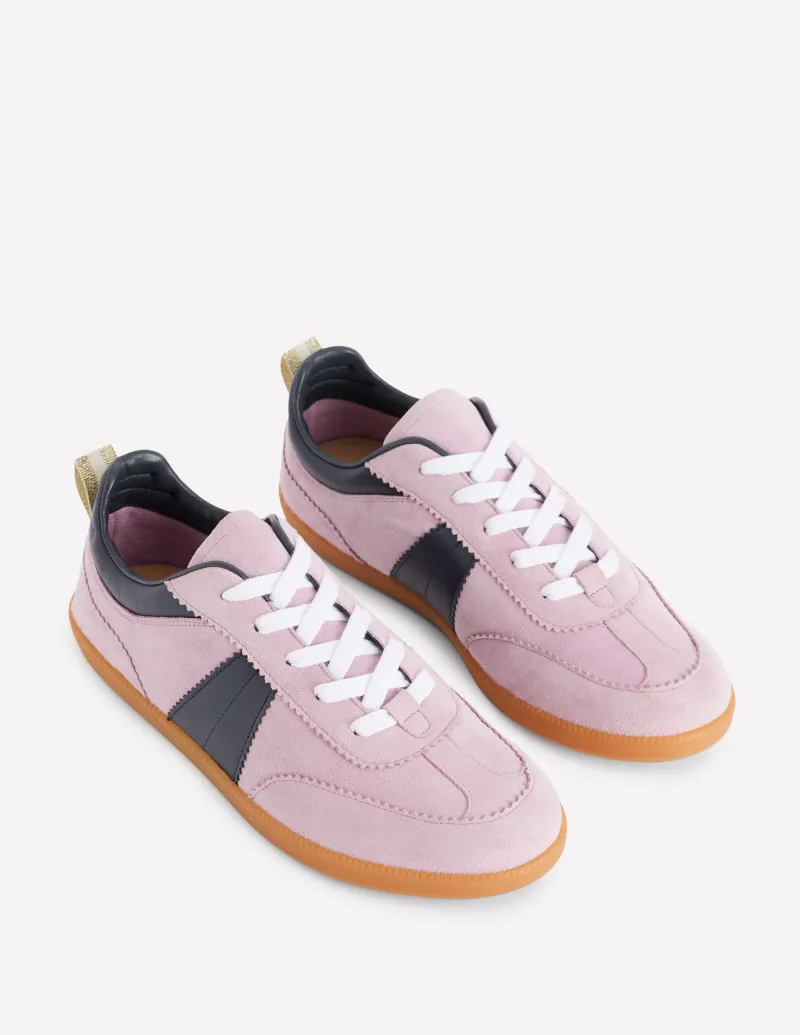Nachtwäsche & Schlafanzüge | Flache Schuhe | Boden Erin Retro-Tennisschuhe- Vintage-Mauve/Marineblau