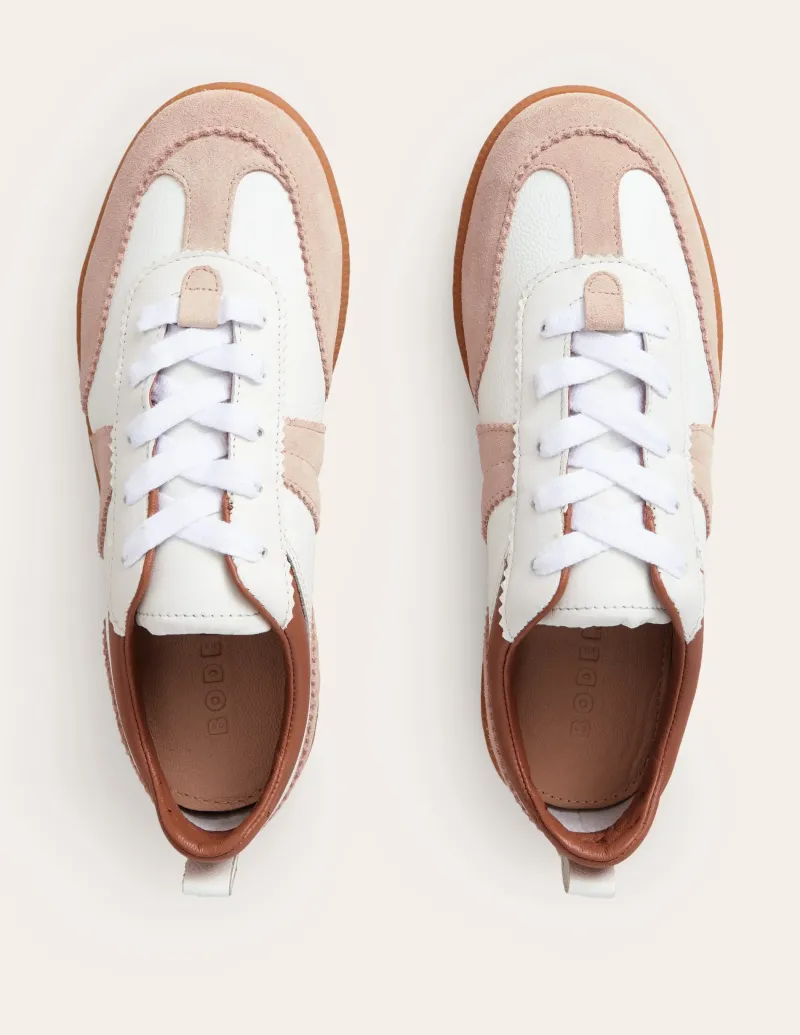 Nachtwäsche & Schlafanzüge | Flache Schuhe | Boden Erin Retro-Tennisschuhe-Weiß Mix WeißMix