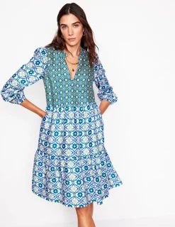 Kleider & Jumpsuits | Boden Esme Minikleid aus Leinen-Bunt, Geblümte Kachel Bunt,GeblümteKachel