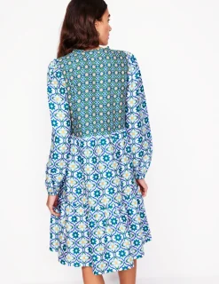 Kleider & Jumpsuits | Boden Esme Minikleid aus Leinen-Bunt, Geblümte Kachel Bunt,GeblümteKachel