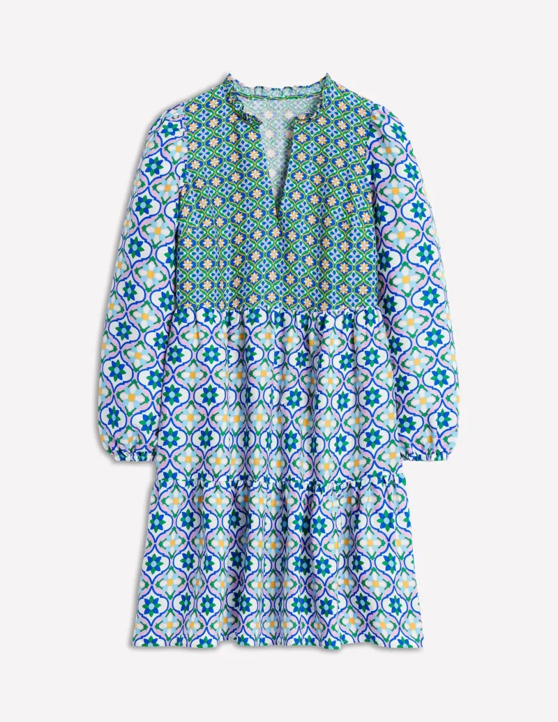 Kleider & Jumpsuits | Boden Esme Minikleid aus Leinen-Bunt, Geblümte Kachel Bunt,GeblümteKachel