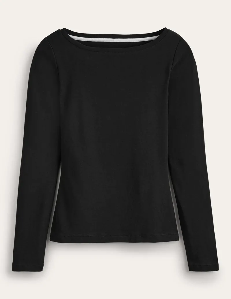 T-shirts & Tops | Oberteile | Boden Essential Jersey-Oberteil mit U-Boot-Ausschnitt- Schwarz