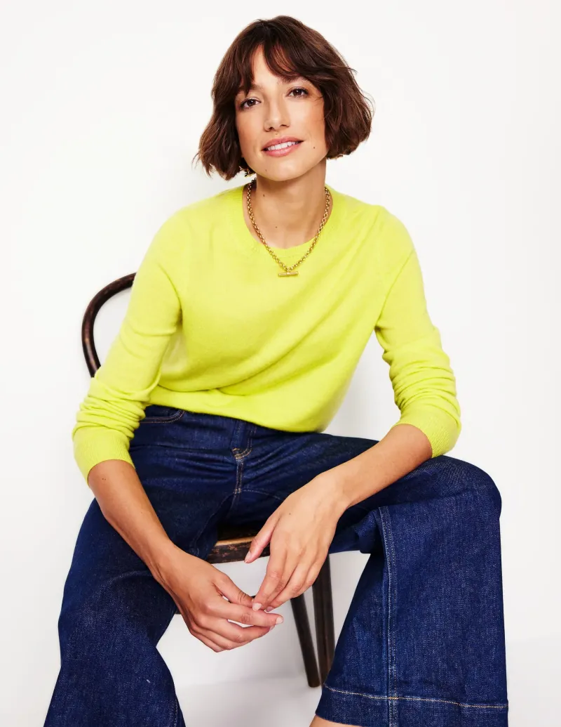 Pullover & Strickjacken | Boden Eva Kaschmirpullover mit Rundhalsausschnitt- Limonadengelb
