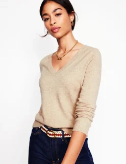 Pullover & Strickjacken | Boden Eva Kaschmirpullover mit V-Ausschnitt-Graubraun Meliert GraubraunMeliert