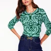 Pullover & Strickjacken | Boden Eva Kaschmirpullover mit Rundhalsausschnitt-Kiefergrün, Dekorative Flora Kiefergrün,DekorativeFlora