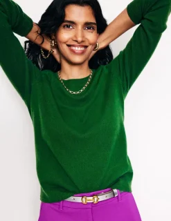 Pullover & Strickjacken | Boden Eva Kaschmirpullover mit Rundhalsausschnitt- Kieferngrün