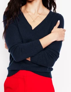 Pullover & Strickjacken | Boden Eva Kaschmirpullover mit V-Ausschnitt- Marineblau