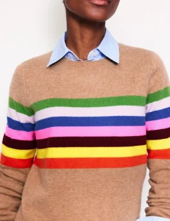 Pullover & Strickjacken | Boden Eva Kaschmirpullover mit Rundhalsausschnitt-Kamelbraun Meliert, Regenbogen KamelbraunMeliert,Regenbogen