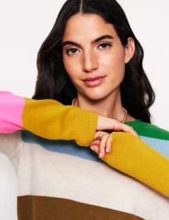 Pullover & Strickjacken | Boden Eva Kaschmirpullover mit Rundhalsausschnitt-Bunt, Regenbogen Bunt,Regenbogen