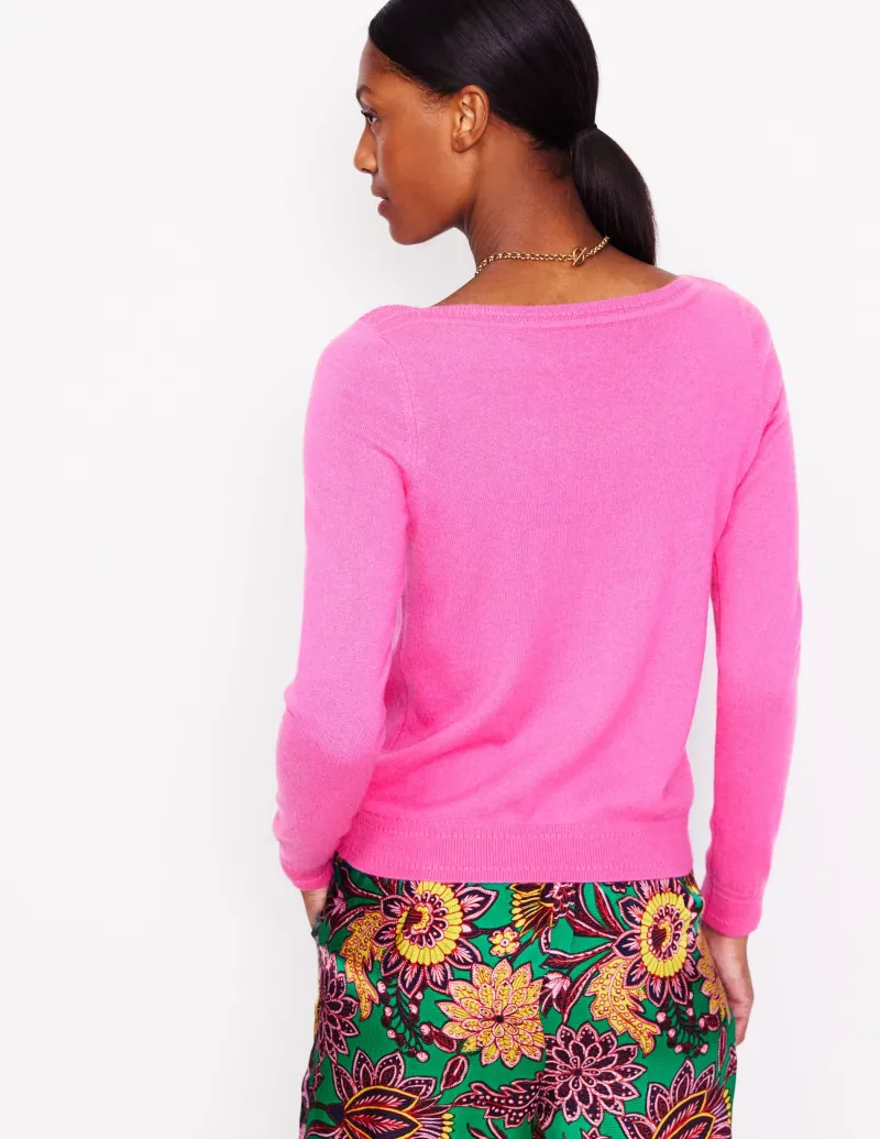 Pullover & Strickjacken | Boden Eva Kaschmirpullover mit U-Boot-Ausschnitt-Rosa Turmalin RosaTurmalin