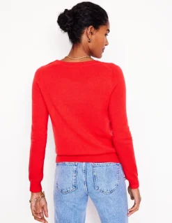 Pullover & Strickjacken | Boden Eva Kaschmirpullover mit V-Ausschnitt- Erbeerkuchenrot