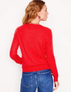 Pullover & Strickjacken | Boden Eva Kaschmirpullover mit Rundhalsausschnitt- Erbeerkuchenrot