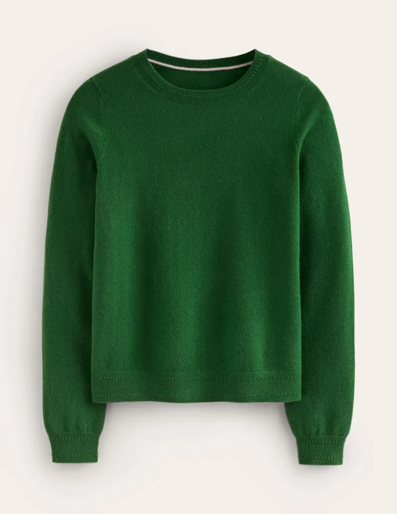 Pullover & Strickjacken | Boden Eva Kaschmirpullover mit Rundhalsausschnitt- Kieferngrün