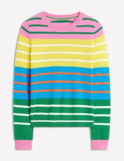 Pullover & Strickjacken | Boden Eva Kaschmirpullover mit Rundhalsausschnitt-Grün, Rosa, Leuchtendes Blau Bunt Grün,Rosa,LeuchtendesBlauBunt