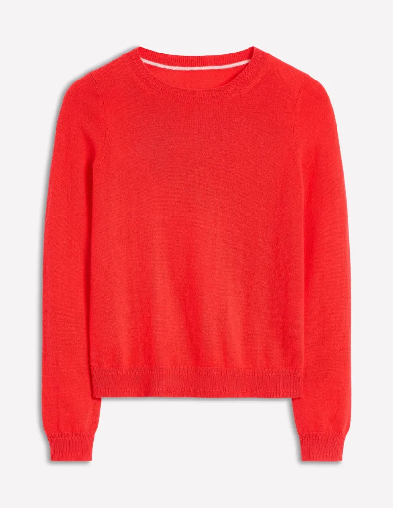 Pullover & Strickjacken | Boden Eva Kaschmirpullover mit Rundhalsausschnitt- Erbeerkuchenrot
