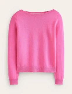 Pullover & Strickjacken | Boden Eva Kaschmirpullover mit U-Boot-Ausschnitt-Rosa Turmalin RosaTurmalin