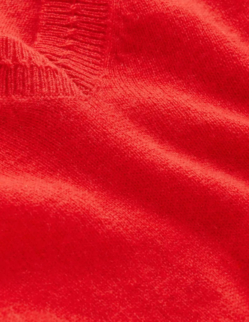 Pullover & Strickjacken | Boden Eva Kaschmirpullover mit V-Ausschnitt- Erbeerkuchenrot
