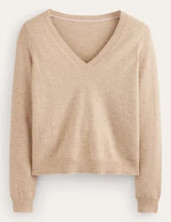 Pullover & Strickjacken | Boden Eva Kaschmirpullover mit V-Ausschnitt-Graubraun Meliert GraubraunMeliert