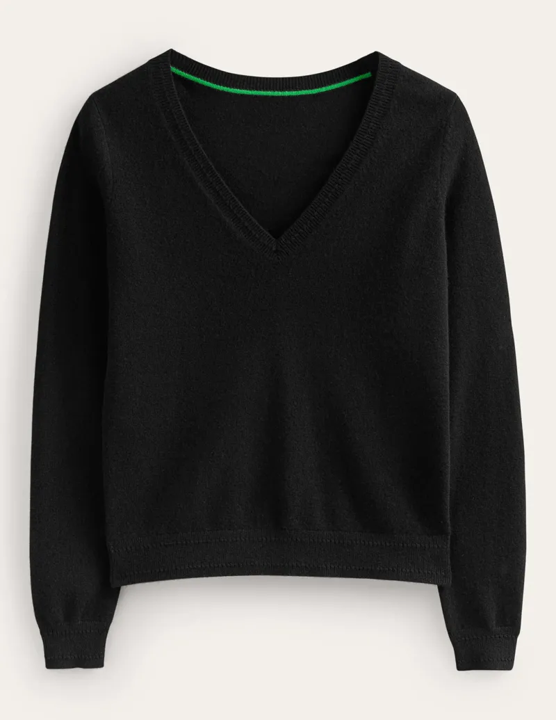 Pullover & Strickjacken | Boden Eva Kaschmirpullover mit V-Ausschnitt- Schwarz