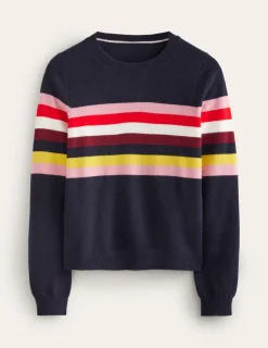 Pullover & Strickjacken | Boden Eva Kaschmirpullover mit Rundhalsausschnitt-Marineblau, Regenbogen Marineblau,Regenbogen