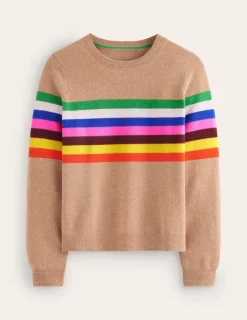 Pullover & Strickjacken | Boden Eva Kaschmirpullover mit Rundhalsausschnitt-Kamelbraun Meliert, Regenbogen KamelbraunMeliert,Regenbogen