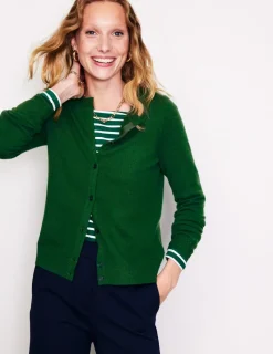 Pullover & Strickjacken | Boden Eva Kaschmir-Strickjacke mit Rundhalsausschnitt- Kieferngrün