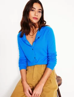 Pullover & Strickjacken | Boden Eva Kaschmir-Strickjacke mit Rundhalsausschnitt- Himmelblau