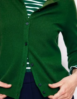 Pullover & Strickjacken | Boden Eva Kaschmir-Strickjacke mit Rundhalsausschnitt- Kieferngrün