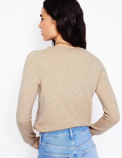 Pullover & Strickjacken | Boden Eva Kaschmir-Strickjacke mit Rundhalsausschnitt-Graubraun Meliert GraubraunMeliert