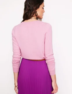 Pullover & Strickjacken | Boden Eva Kaschmir-Strickjacke mit Rundhalsausschnitt-Pink Icing PinkIcing