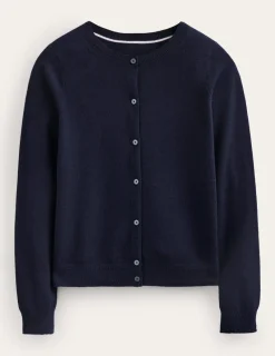 Pullover & Strickjacken | Boden Eva Kaschmir-Strickjacke mit Rundhalsausschnitt- Marineblau