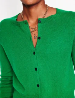 Pullover & Strickjacken | Boden Eva Verkürzte Strickjacke aus Kaschmir-Grünes Tamburin GrünesTamburin
