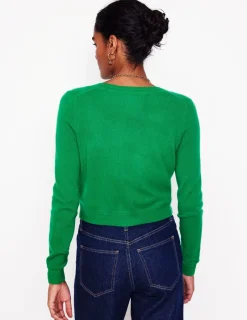 Pullover & Strickjacken | Boden Eva Verkürzte Strickjacke aus Kaschmir-Grünes Tamburin GrünesTamburin