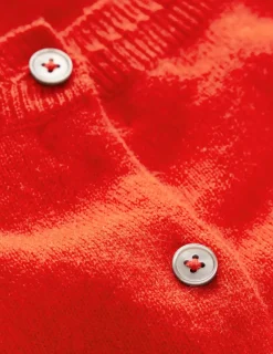 Pullover & Strickjacken | Boden Eva Verkürzte Strickjacke aus Kaschmir- Mohnblumenrot