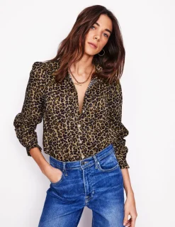 Hemden | Oberteile | Boden Felicity Baumwollbluse-Kamelbraun, Gepard Pop Kamelbraun,GepardPop