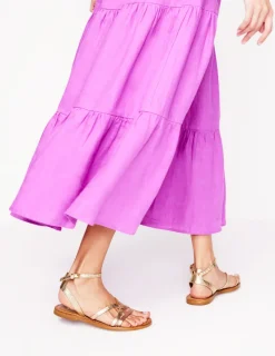 Flache Schuhe | Sandalen | Boden Flache Freizeit-Sandalen-Gold Gewebtes Leder GoldGewebtesLeder