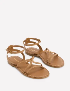 Flache Schuhe | Sandalen | Boden Flache Freizeit-Sandalen- Hellbraun