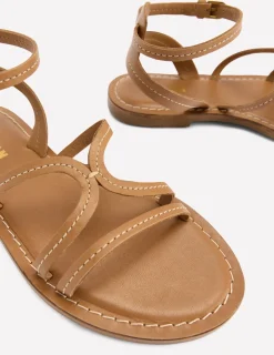 Flache Schuhe | Sandalen | Boden Flache Freizeit-Sandalen- Hellbraun