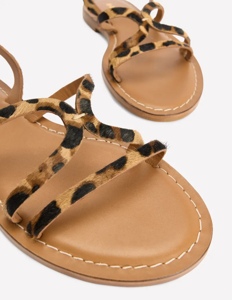 Flache Schuhe | Sandalen | Boden Flache Freizeit-Sandalen-Mohair, Leopardenmuster Mohair,Leopardenmuster