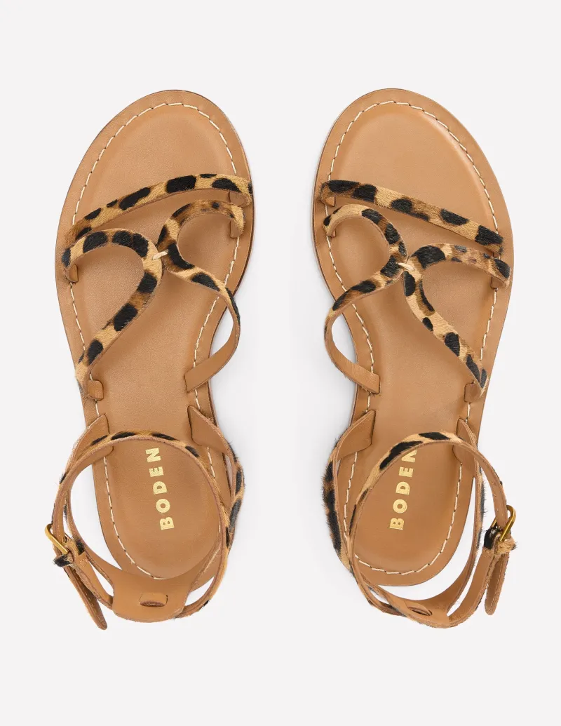 Flache Schuhe | Sandalen | Boden Flache Freizeit-Sandalen-Mohair, Leopardenmuster Mohair,Leopardenmuster