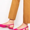 Flache Schuhe | Boden Flache Slingback-Sandalen-Rosa Pfau Ziegenwildleder RosaPfauZiegenwildleder