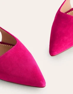 Flache Schuhe | Boden Flache Slingback-Sandalen-Rosa Pfau Ziegenwildleder RosaPfauZiegenwildleder