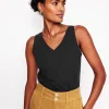 T-shirts & Tops | Oberteile | Boden Flammgarn-Top mit V-Ausschnitt- Schwarz
