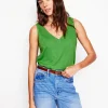 T-shirts & Tops | Oberteile | Boden Flammgarn-Top mit V-Ausschnitt- Paradiesgrün