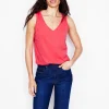 T-shirts & Tops | Oberteile | Boden Flammgarn-Top mit V-Ausschnitt- Kamelienrosa